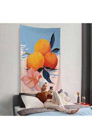 Masa üstündeki Portakallar Duvar Örtüsü-7654