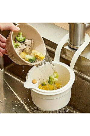 Altı açılabilen çöp süzgeci yemek atık süzgeci lavabo süzgeci mutfak evye süzgeci asılabilir süzgec