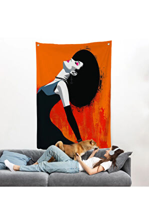 Güzel Soyut Kadın Duvar Örtüsü-7655