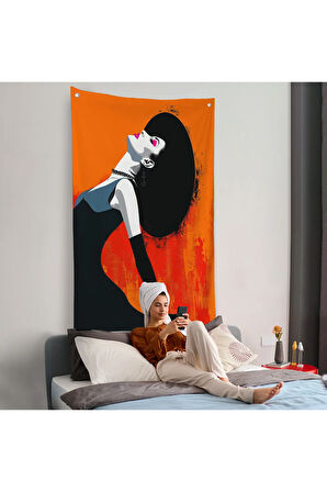 Güzel Soyut Kadın Duvar Örtüsü-7655