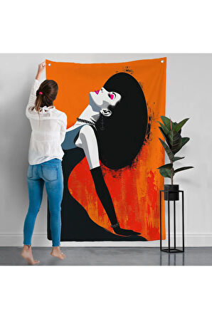 Güzel Soyut Kadın Duvar Örtüsü-7655