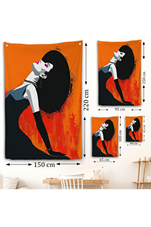 Güzel Soyut Kadın Duvar Örtüsü-7655