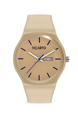 Ticarto Kadın Slikon Krem Kol Saati TCTSR004406S0202