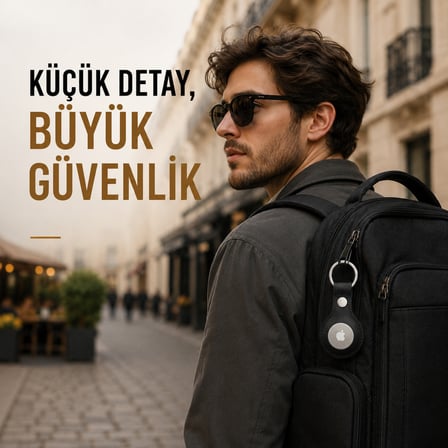 Hakiki Deri AirTag Kılıfı – Anahtarlık Formunda