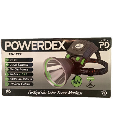 Powerdex PD-1772 Büyük Şarjlı Kafa Lambası 2000 Lümen