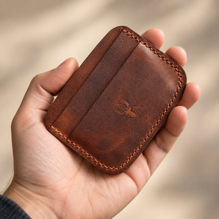 Hakiki Deri Kartlık – Minimalist Oval Tasarım 