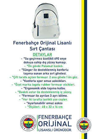 Fenerbahçe Orijinal Lisanslı Spor Sırt Çantası Fb Okul Çantası