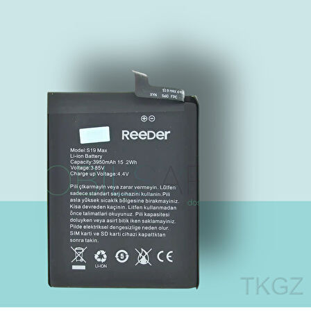 Tkgz - REEDER S19 MAX Batarya Pil Orijinal Sıfır