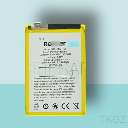 Tkgz - REEDER S19 MAX PRO Batarya Pil Orijinal Sıfır