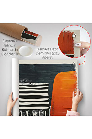 Yağlıboya Görünümlü Soyut Duvar Örtüsü-7657