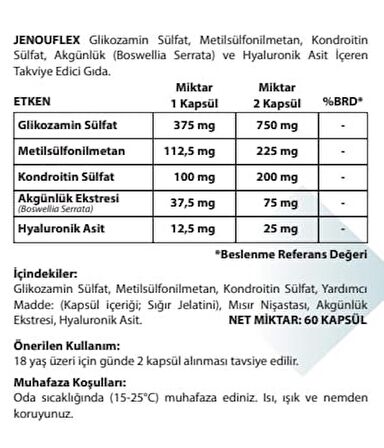 Jenouflex Takviye Edici Gıda 60 Tablet
