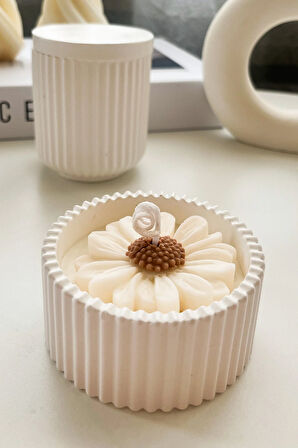 Beyaz Renk Dekoratif Mum Seti %100 Soya Mumu 2'li Ev Dekorasyonu