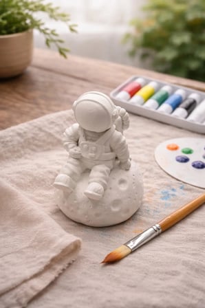Boyanabilir Astronot Biblo – Akrilik Boyaya Uygun – Dekoratif Hobi Objesi