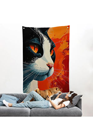 Cool Kedi Duvar Örtüsü-7658