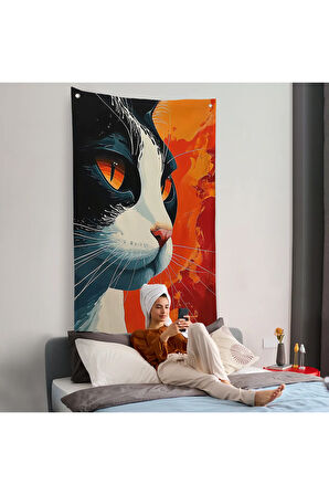 Cool Kedi Duvar Örtüsü-7658