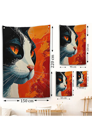 Cool Kedi Duvar Örtüsü-7658