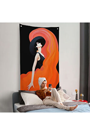 Güzel Soyut Kadın Duvar Örtüsü-7659