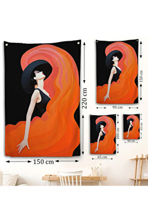 Güzel Soyut Kadın Duvar Örtüsü-7659