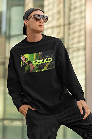 Gekko Vallorant Karakter Baskılı Unisex Oversize Sweatshirt