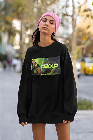 Gekko Vallorant Karakter Baskılı Unisex Oversize Sweatshirt