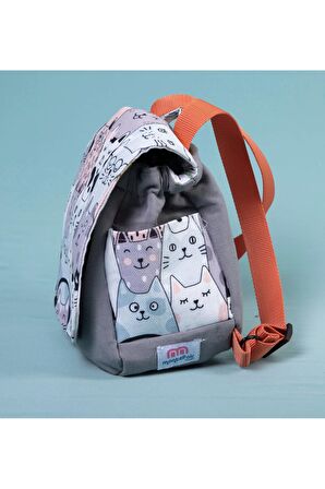 Kedi Suratları 101 Çocuk Sırt Çantası 25x20x18 Cm - (4-7 YAŞ) Kreş Anaokulu