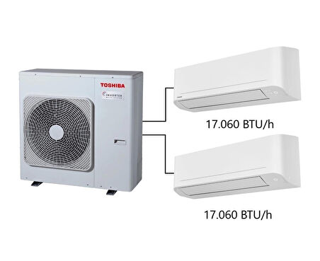 Toshiba 2M Multi Split Klima 17.000+17.000 BTU/h A+++