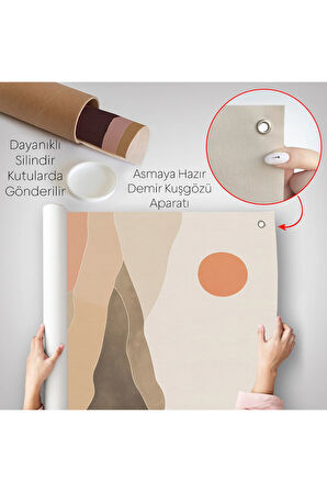 Dağların Üstündeki Soyut Güneş Manzarası Duvar Örtüsü-7661