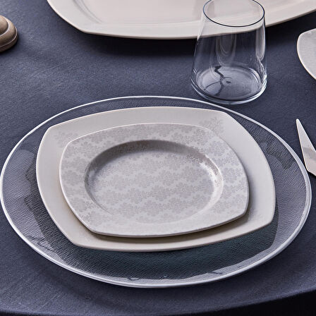 Karaca Square Bone Deren 60 Parça 12 Kişilik Yemek Takımı