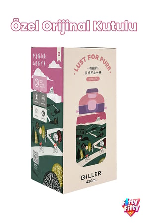 DILLER 420 ML Pipetli/Pipetsiz Tek Kapak Çift Kullanım Askılı Çelik Termos Su Matarası 6 saat sıcak/soğuk
