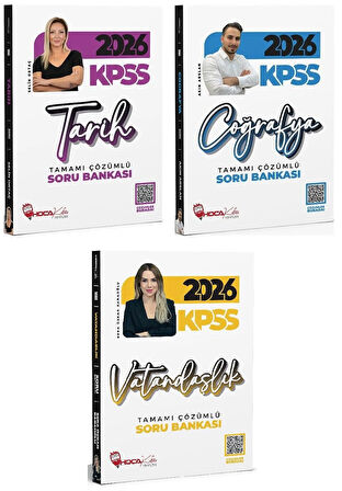 2026 KPSS Tarih + Coğrafya + Vatandaşlık Soru Bankası 3 lü Set Hoca Kafası Yayınları