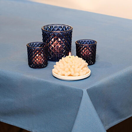 Mavi Pamuklu Masa Örtüsü (140x180)