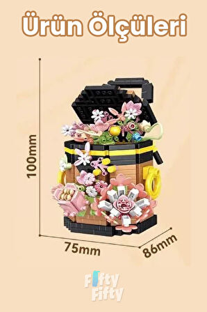 Panlos BOUTIQUE Serisi Çiçekli Çanta Figürü 633 Parça Oyuncak Yapım Seti -FFP1077
