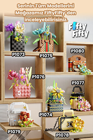 Panlos BOUTIQUE Serisi Çiçekli Çanta Figürü 633 Parça Oyuncak Yapım Seti -FFP1077