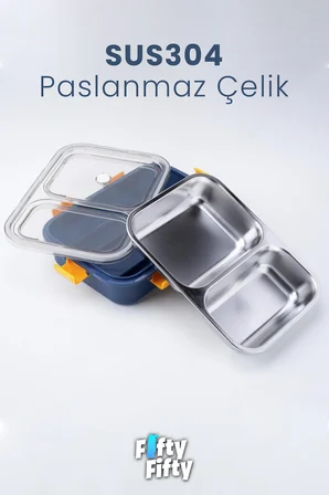 800 ML Tek Kat 2 Bölme Lunch Box Yeni Nesil Sefer Tası-FFLBOX50442