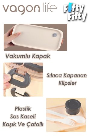 1350 ML Paslanmaz Çelik Bento Lunch Box İki Kat Üç Bölme Yeni Nesil Sefer Tası-1350ML-101102S