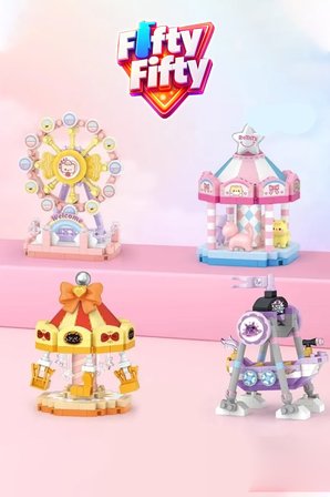 Loz Micro Block 4'lü Lunapark Seti 4 Farklı Model Dekoratif Oyuncak Yapım Seti Yapı Blok Seti