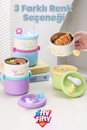 1280 ML 2 Kat Sızdırmaz 304 Paslanmaz Çelik Bento Lunch Box Yeni Nesil Sefer Tası -FFLBOX12167