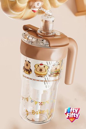 DILLER 860 ML Pipetli & Rahat İçim Çift Kullanım Tritan Su matarası Suluk -FFD860ML3RENK