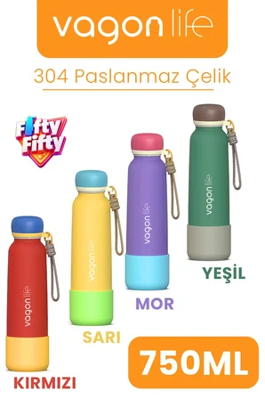 750 ML Pipetli Sızdırmaz Paslanmaz Çelik Termos Matara El Askılı bpa içermez 750ml 1106FF