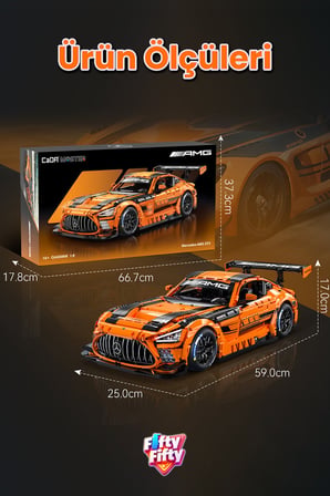 CaDA Master 1:8 Mercedes-AMG GT3 C64008W – 5466 Parça Premium Yarış Aracı Yapım Seti -FFC64008W-5466P