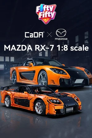 CaDA Uzaktan Kumandalı Mazda RX-7  3305 PARÇA Premium Yarış Aracı Yapım Seti -FFC61502W-3305