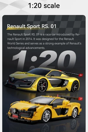 Cada Uzaktan Kumandalı Renault Sports 1:20 C51094W (294 Parça) Oyuncak Yapım Seti Blok Araba