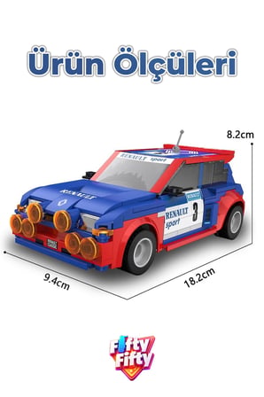 Cada Uzaktan Kumandalı Renault 5 Maxi Turbo (282 Parça) Oyuncak Yapım Seti Blok Araba -FFCADA-C51095w