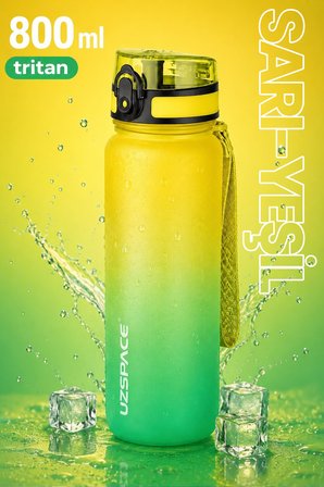 Uzspace 800ml -YENİ EBAT-Çift Renk Softtouch Tritan Su Matarası
