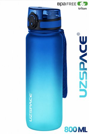 Uzspace 2'li Tritan Matara Seti 800 ml Çift Renk Softtouch FF Collection Tritan Su Matarası