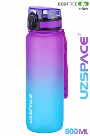Uzspace 2'li Tritan Matara Seti 800 ml Çift Renk Softtouch FF Collection Tritan Su Matarası
