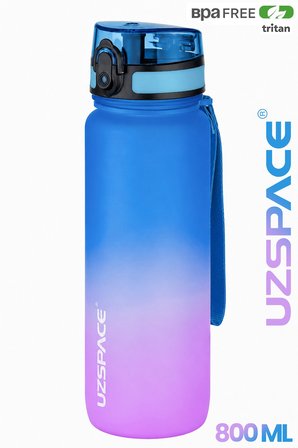 Uzspace 2'li Tritan Matara Seti 800 ml Çift Renk Softtouch FF Collection Tritan Su Matarası