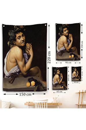 Genç Hasta Bacchus - Caravaggio Duvar Örtüsü-7665