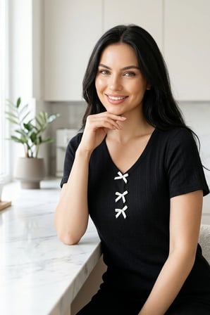 Kadın Bambu Viskon Transfer Ribana Kısa Kollu Düğmeli Biyeli Soft Örme Pijama Takımı