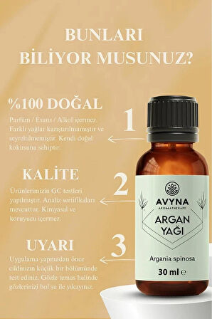 Reyo Avyna Argan Yağı 30 ml Soğuk Sıkım %100 Saf ve Doğal